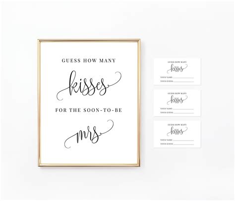 How Many Kisses For The Mrs Printable