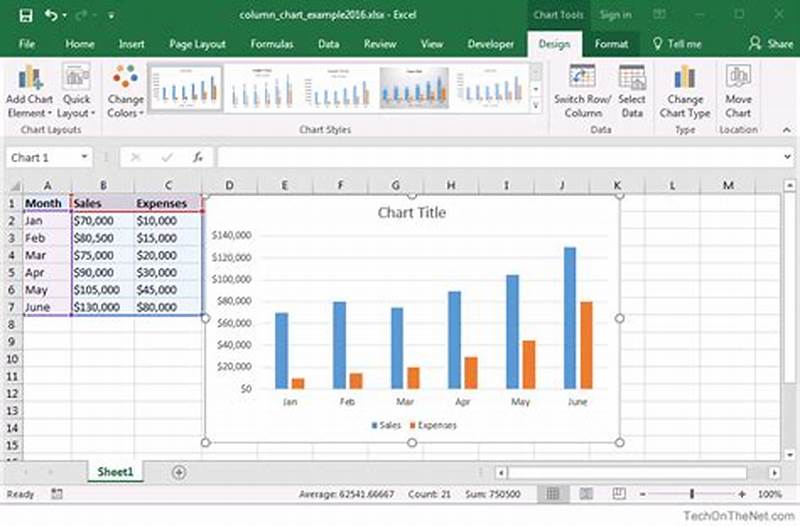 How To Add Column Chart In Excel
