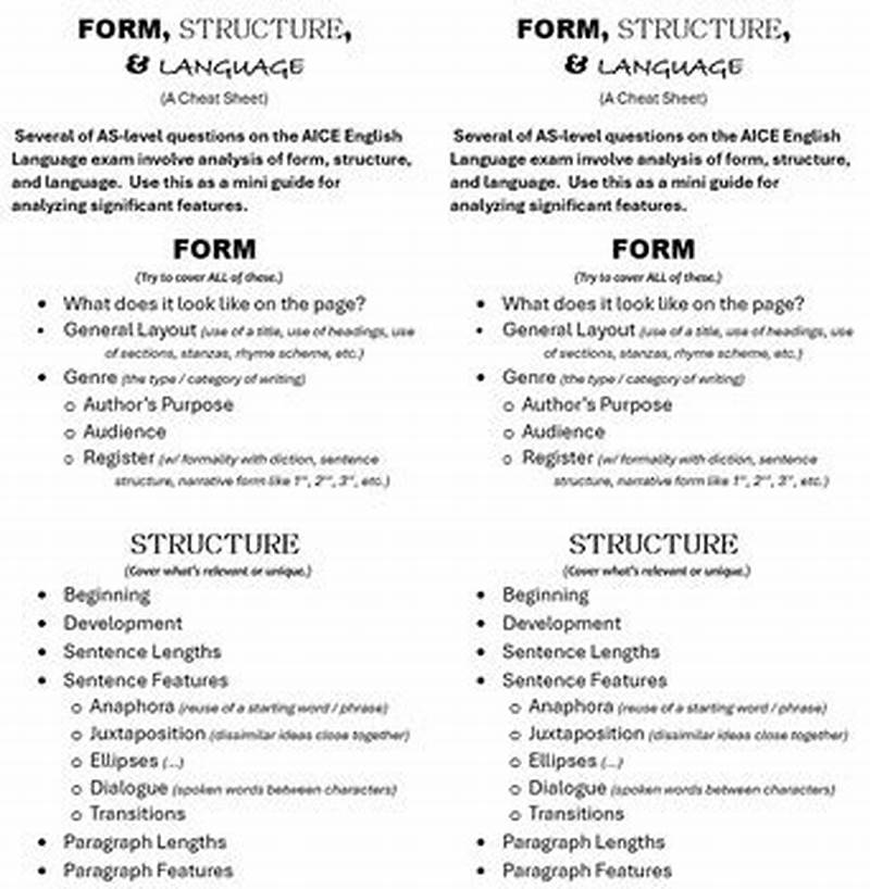 How To Analyse Form Structure And Language