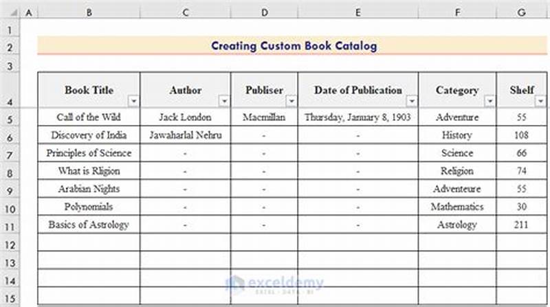 How To Catalog Books Using Excel