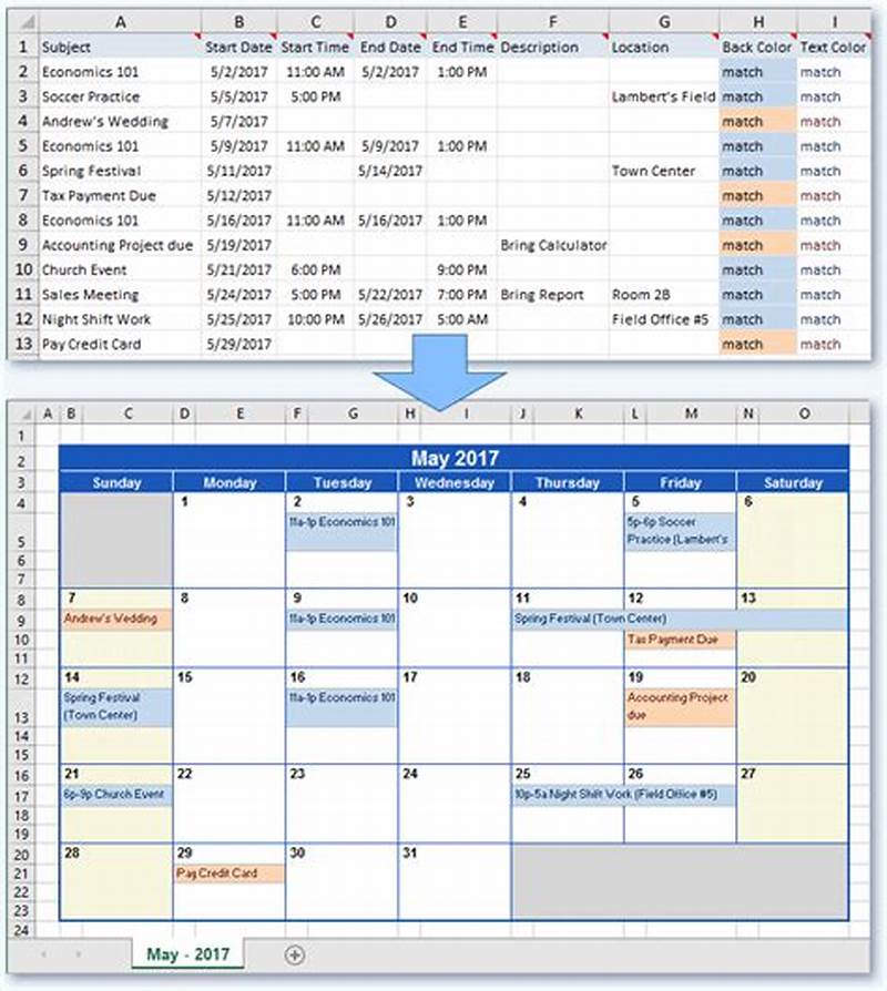 How To Convert Excel To Calendar