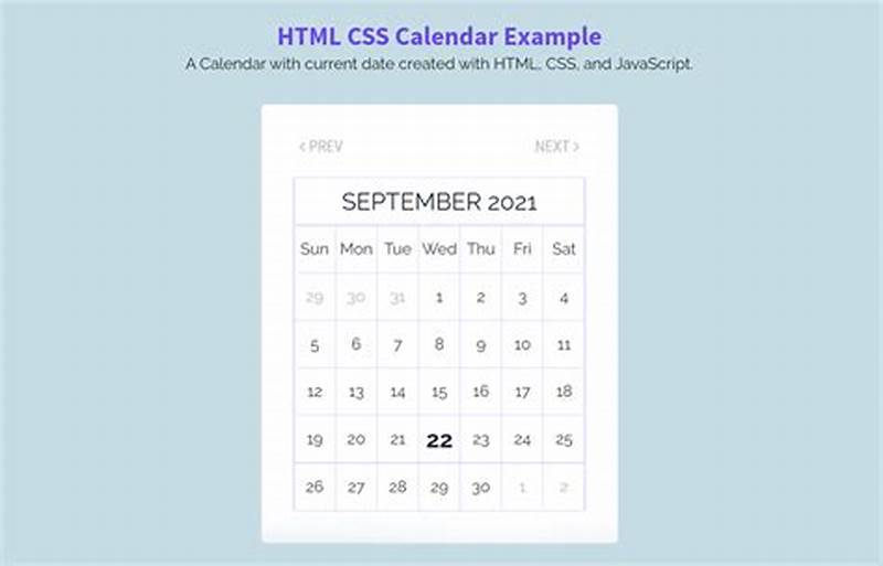 How To Create A Calendar Html Code