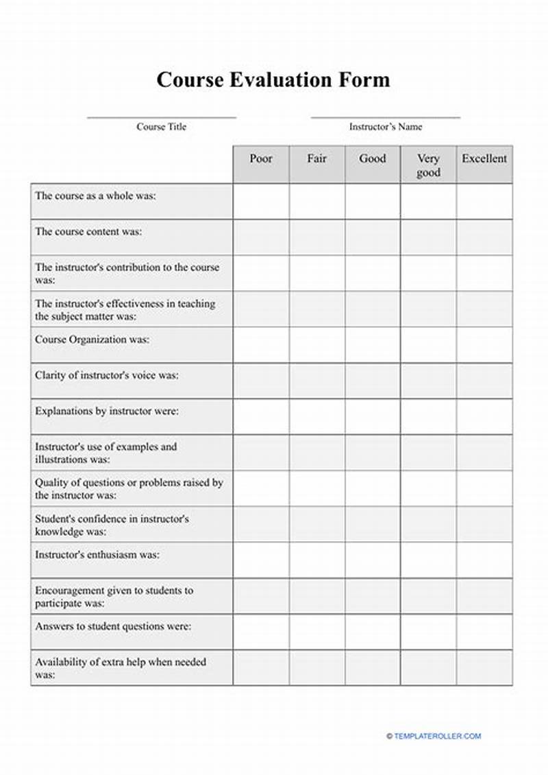 How To Create A Course Evaluation Form