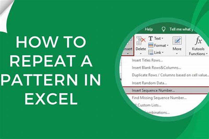 How To Create A Pattern In Excel