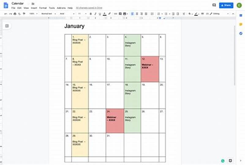 How To Create Calendar In Google Docs