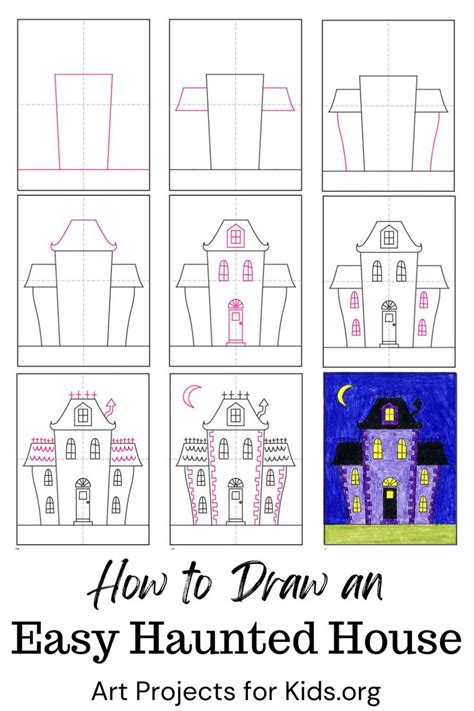 How To Draw A Haunted Mansion Step By Step