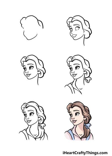 How To Draw Belle Step By Step