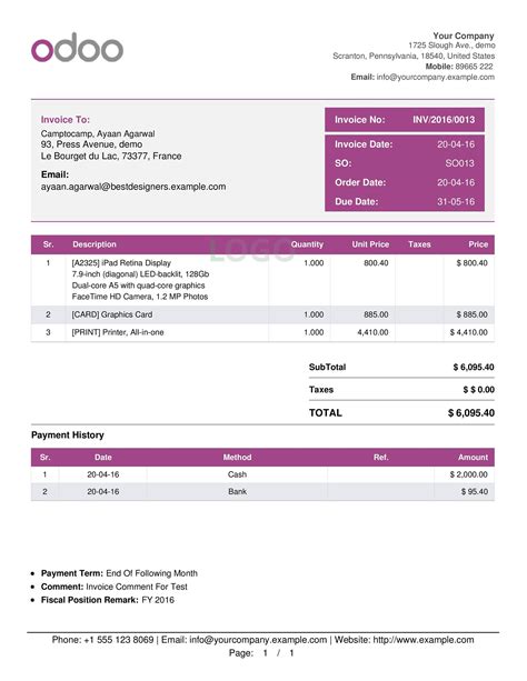 How To Edit Invoice Template In Odoo