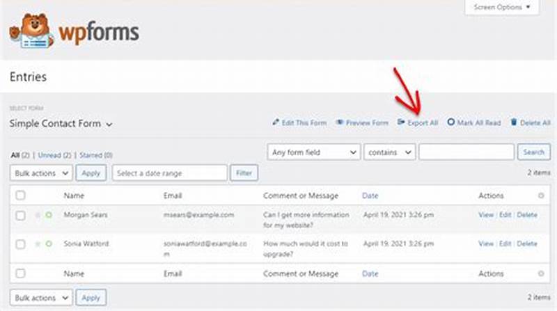 How To Export Form Entries In Wordpress