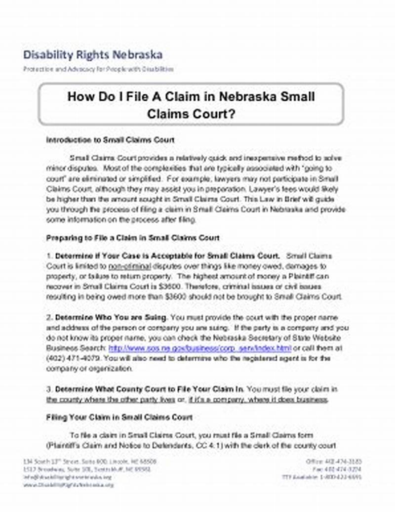 How To File Small Claims In Nebraska