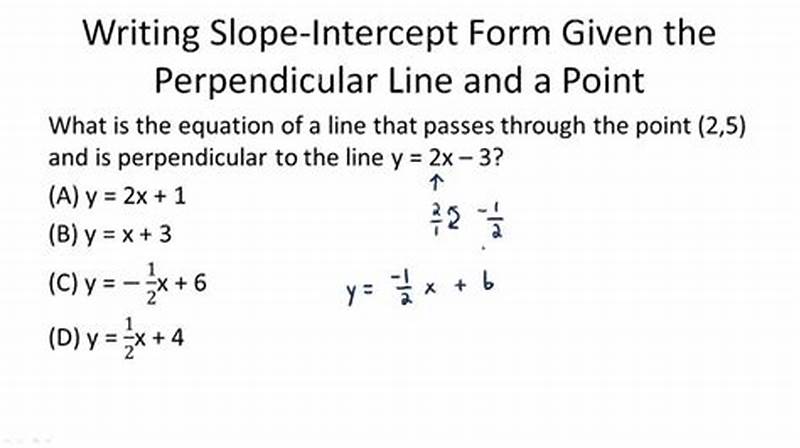 How To Find Slope Intercept Form Perpendicular