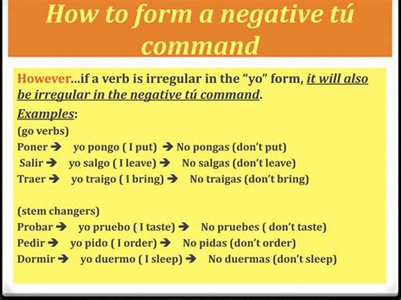 How To Form Negative Tu Commands