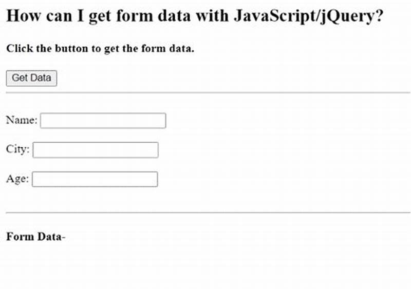 How To Get Form Data In Javascript