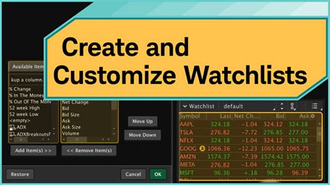How To Link Watchlist To Chart Thinkorswim Schwab