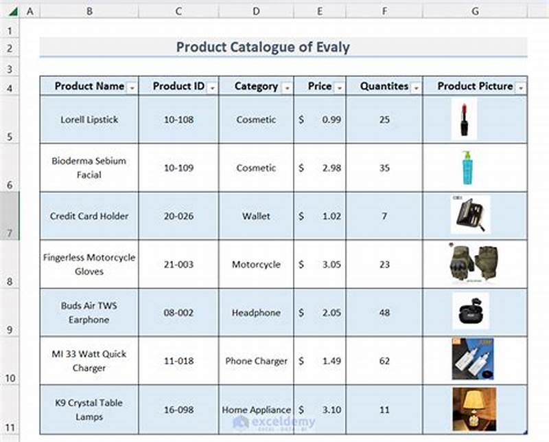 How To Make A Catalog Using Excel