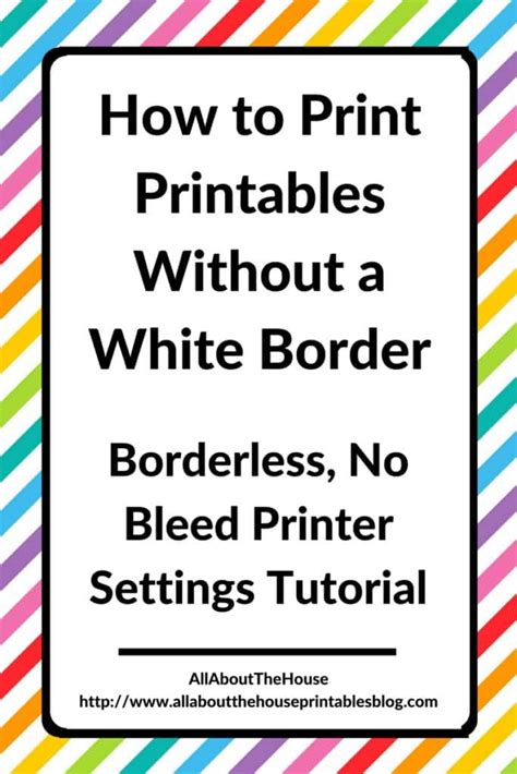 How To Print Printables Without A White Border