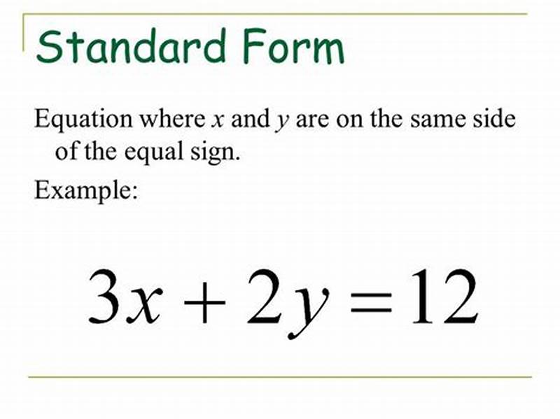 How To Use Standard Form Linear Equation