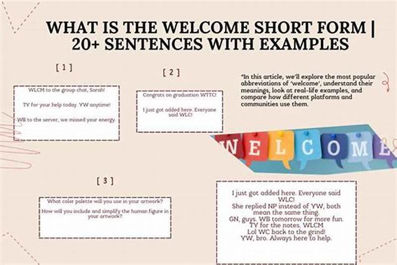 How To Write Welcome In Short Form