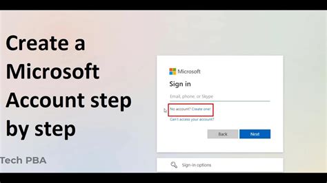 How can I create a Microsoft account