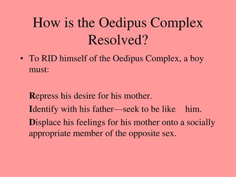 How can Oedipus complex be resolved