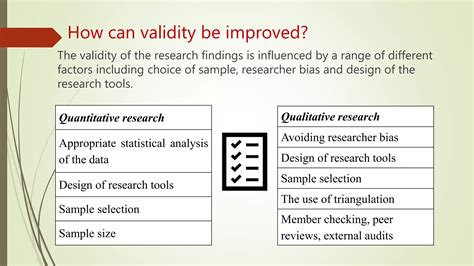 How can validity be improved in research