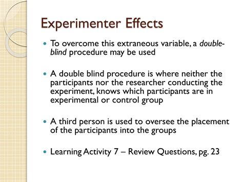 How can we minimize experimenter effects