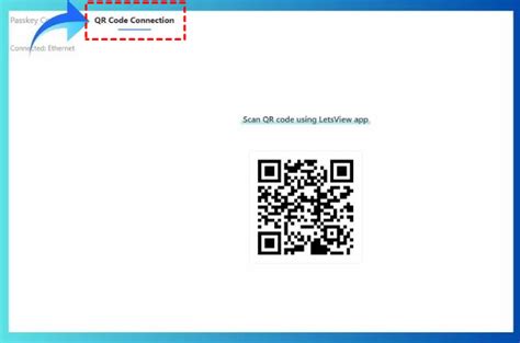 How do I scan a QR code with screen mirroring