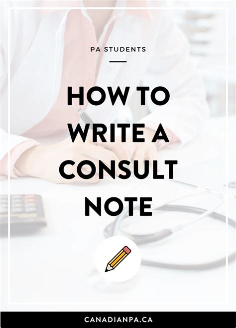 How do I write a consult note