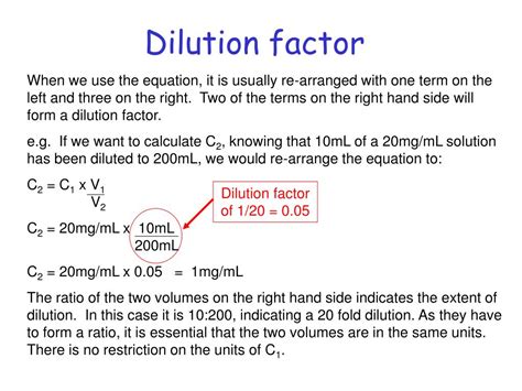 How do you calculate concentration from dilution factor
