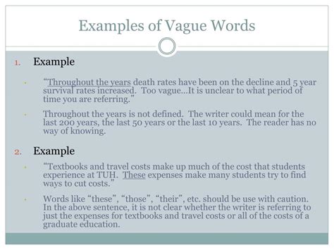How do you identify vague words