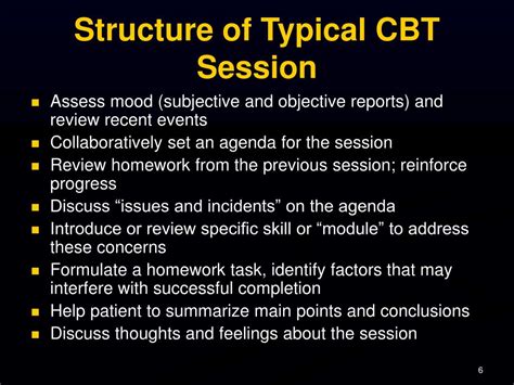How do you structure a CBT session
