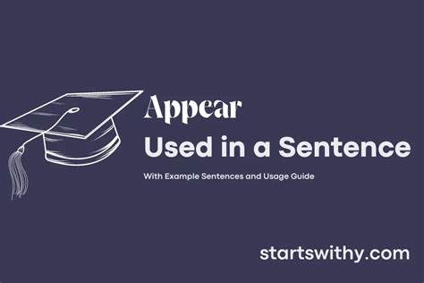 How do you use appear in a sentence