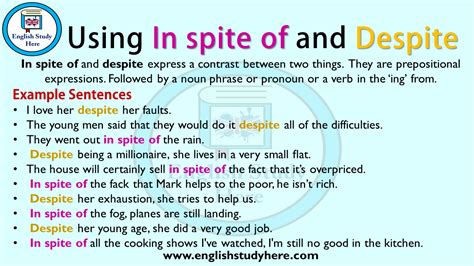 How do you use inspite of and despite of