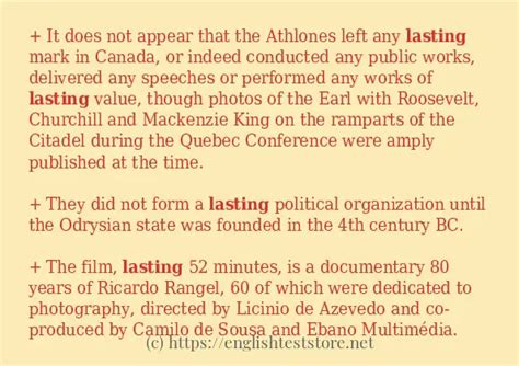 How do you use lasting in a sentence