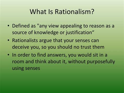 How do you use rationalism in a sentence