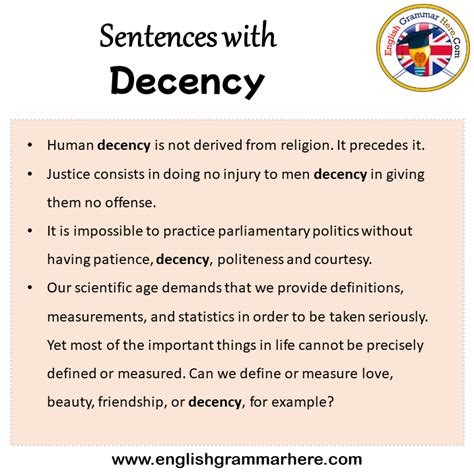 How do you use the word decency