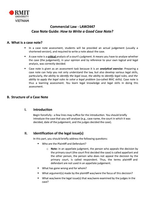 How do you write a case note