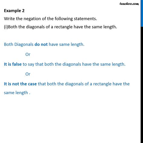 How do you write a negation statement
