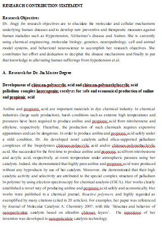 How do you write a research contribution to knowledge