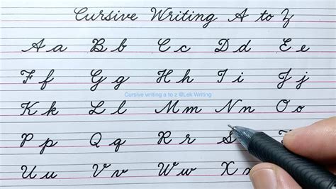 How do you write in cursive handwriting