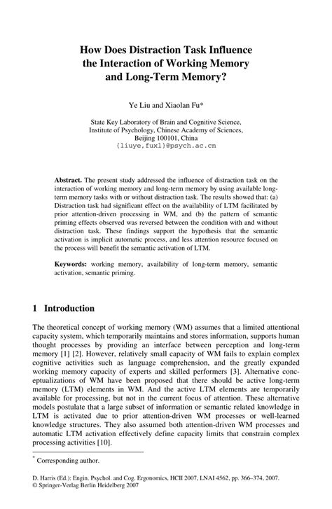 How does distraction affect memory