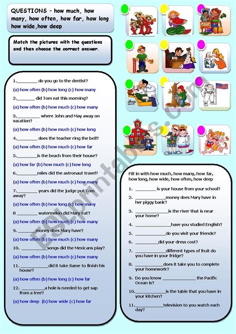 How far are questions examples