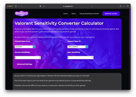 How is game sensitivity calculated