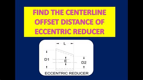 How is the offset distance calculated on an eccentric reducer