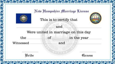How long does it take to get a marriage license in NH