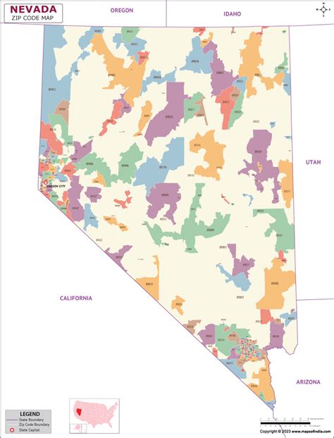 How many zip codes are in Nevada