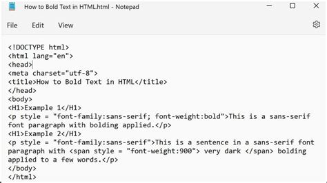 How to Bold Text in HTML