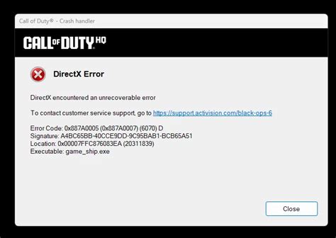 What is DirectX Error Code 0x887a0005?