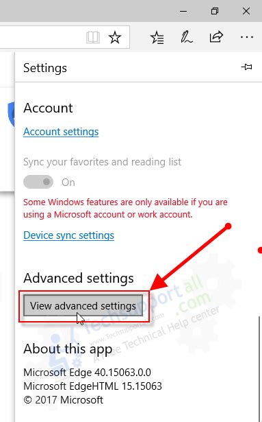 How to Go to Advanced Settings in Microsoft Edge