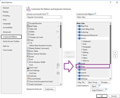 How to Restore Missing Draw Tab in Office
